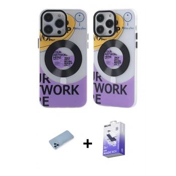 MARSİLYAN™- iPhone 13 Pro Max Kılıf Nova Doku Koleksiyonu - Siyah Bilvis 5in1 5D Magic Hayalet Cam Ekran Koruyucu + Shine Kamera Lens Koruma Cam - MI