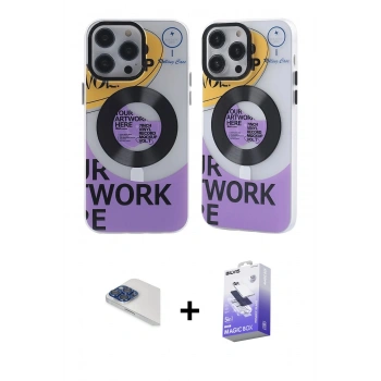 MARSİLYAN™- iPhone 13 Pro Max Kılıf Nova Doku Koleksiyonu - Siyah Bilvis 5in1 5D Magic Hayalet Cam Ekran Koruyucu + Pers Alüminyum Kamera Lens - LT