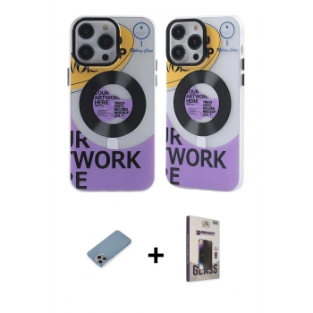 MARSİLYAN™- iPhone 13 Pro Max Kılıf Nova Doku Koleksiyonu - Siyah Bilvis Hayalet Cam Ekran Koruyucu + Shine Kamera Lens Koruma Cam - GI