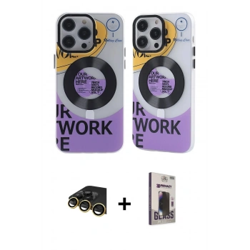 MARSİLYAN™- iPhone 13 Pro Max Kılıf Nova Doku Koleksiyonu - Siyah Bilvis Hayalet Cam Ekran Koruyucu + Raze Metal Kamera Lens - GD