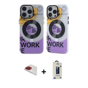 MARSİLYAN™- iPhone 13 Pro Max Kılıf Nova Doku Koleksiyonu - Siyah Bilvis Hayalet Cam Ekran Koruyucu + Pers Alüminyum Kamera Lens - KI