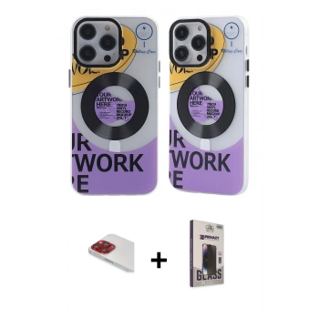 MARSİLYAN™- iPhone 13 Pro Max Kılıf Nova Doku Koleksiyonu - Siyah Bilvis Hayalet Cam Ekran Koruyucu + Pers Alüminyum Kamera Lens - KI
