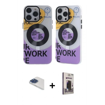 MARSİLYAN™- iPhone 13 Pro Max Kılıf Nova Doku Koleksiyonu - Siyah Bilvis Hayalet Cam Ekran Koruyucu + Pers Alüminyum Kamera Lens - LT