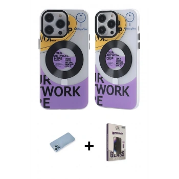 MARSİLYAN™- iPhone 13 Pro Max Kılıf Nova Doku Koleksiyonu - Siyah Bilvis Hayalet Cam Ekran Koruyucu + Shine Kamera Lens Koruma Cam - MI