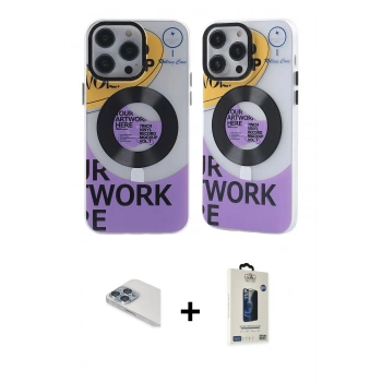 MARSİLYAN™- iPhone 13 Pro Max Kılıf Nova Doku Koleksiyonu - Siyah Bilvis Hayalet Cam Ekran Koruyucu + Pers Alüminyum Kamera Lens - SABE
