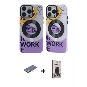 MARSİLYAN™- iPhone 13 Pro Max Kılıf Nova Doku Koleksiyonu - Siyah Bilvis Hayalet Cam Ekran Koruyucu + Renkli Kamera Lens Koruma Cam - YL