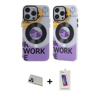MARSİLYAN™- iPhone 13 Pro Max Kılıf Nova Doku Koleksiyonu - Siyah Joko 5D Cam + Rainbow Kamera Lens Koruma Cam - MR