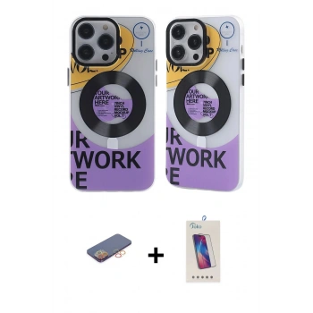 MARSİLYAN™- iPhone 13 Pro Max Kılıf Nova Doku Koleksiyonu - Siyah Joko 5D Cam + Renkli Kamera Lens Koruma Cam - TU