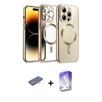 MARSİLYAN™- iPhone 13 Pro Max Kılıf Nova Işık Özel Seri - Siyah Bilvis 5in1 3D Magic Cam Ekran Koruyucu + Renkli Kamera Lens Koruma Cam - TU
