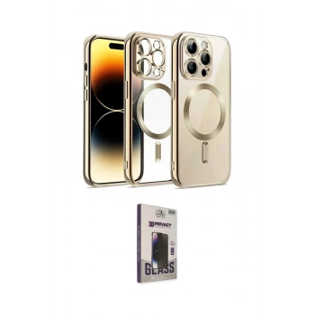 MARSİLYAN™- iPhone 13 Pro Max Kılıf Nova Işık Özel Seri - Siyah Bilvis Hayalet Cam Ekran Koruyucu
