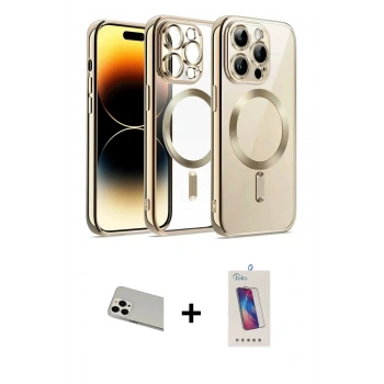 MARSİLYAN™- iPhone 13 Pro Max Kılıf Nova Işık Özel Seri - Siyah Joko 5D Cam + Rainbow Kamera Lens Koruma Cam - BZ