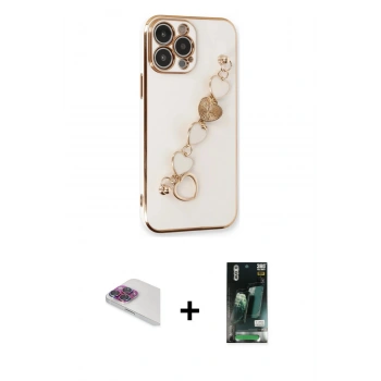 MARSİLYAN™- iPhone 13 Pro Max Kılıf Nova Işık Prime - Şeffaf 360 Full Body Arka Koruyucu + Pers Alüminyum Kamera Lens - GI