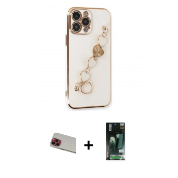 MARSİLYAN™- iPhone 13 Pro Max Kılıf Nova Işık Prime - Şeffaf 360 Full Body Arka Koruyucu + Rainbow Kamera Lens Koruma Cam - KI