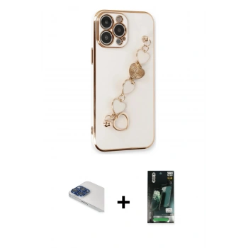 MARSİLYAN™- iPhone 13 Pro Max Kılıf Nova Işık Prime - Şeffaf 360 Full Body Arka Koruyucu + Pers Alüminyum Kamera Lens - LT