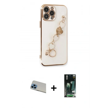 MARSİLYAN™- iPhone 13 Pro Max Kılıf Nova Işık Prime - Şeffaf 360 Full Body Arka Koruyucu + Rainbow Kamera Lens Koruma Cam - MI