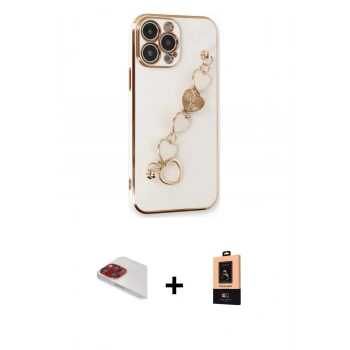 MARSİLYAN™- iPhone 13 Pro Max Kılıf Nova Işık Prime - Şeffaf Maxco Cam Ekran Koruyucu + Pers Alüminyum Kamera Lens - KI
