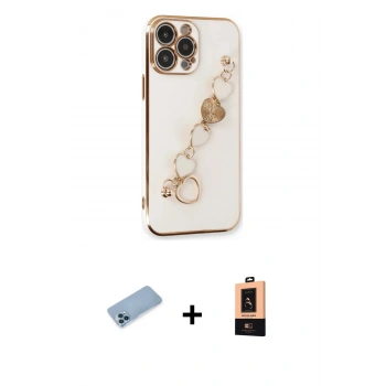 MARSİLYAN™- iPhone 13 Pro Max Kılıf Nova Işık Prime - Şeffaf Maxco Cam Ekran Koruyucu + Shine Kamera Lens Koruma Cam - MI