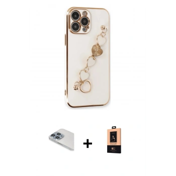 MARSİLYAN™- iPhone 13 Pro Max Kılıf Nova Işık Prime - Şeffaf Maxco Cam Ekran Koruyucu + Pers Alüminyum Kamera Lens - SABE