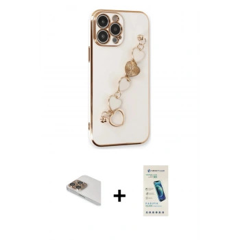 MARSİLYAN™- iPhone 13 Pro Max Kılıf Nova Işık Prime - Şeffaf Pasifik Cam Ekran Koruyucu + Pers Alüminyum Kamera Lens - GD