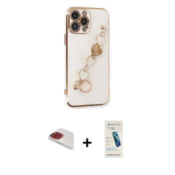 MARSİLYAN™- iPhone 13 Pro Max Kılıf Nova Işık Prime - Şeffaf Pasifik Cam Ekran Koruyucu + Pers Alüminyum Kamera Lens - KI