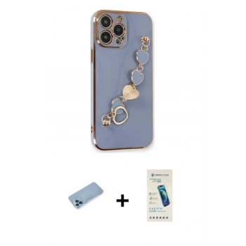 MARSİLYAN™- iPhone 13 Pro Max Kılıf Nova Işık Prime - Şeffaf Pasifik Cam Ekran Koruyucu + Shine Kamera Lens Koruma Cam - MI