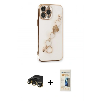 MARSİLYAN™- iPhone 13 Pro Max Kılıf Nova Işık Prime - Siyah 6D Mat Seramik Hayalet Nano Ekran Koruyucu + Raze Metal Kamera Lens - GD