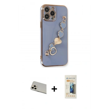 MARSİLYAN™- iPhone 13 Pro Max Kılıf Nova Işık Prime - Siyah 6D Mat Seramik Hayalet Nano Ekran Koruyucu + Rainbow Kamera Lens Koruma Cam - REGD