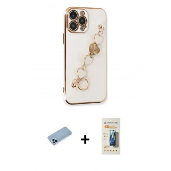 MARSİLYAN™- iPhone 13 Pro Max Kılıf Nova Işık Prime - Siyah 6D Mat Seramik Hayalet Nano Ekran Koruyucu + Shine Kamera Lens Koruma Cam - MI