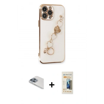 MARSİLYAN™- iPhone 13 Pro Max Kılıf Nova Işık Prime - Siyah 6D Mat Seramik Hayalet Nano Ekran Koruyucu + Pers Alüminyum Kamera Lens - SABE