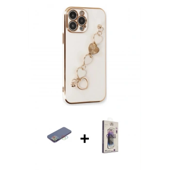 MARSİLYAN™- iPhone 13 Pro Max Kılıf Nova Işık Prime - Siyah Bilvis 3D Cam Ekran Koruyucu + Renkli Kamera Lens Koruma Cam - MI
