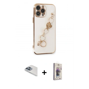 MARSİLYAN™- iPhone 13 Pro Max Kılıf Nova Işık Prime - Siyah Bilvis 3D Cam Ekran Koruyucu + Pers Alüminyum Kamera Lens - SABE
