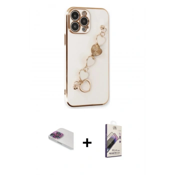 MARSİLYAN™- iPhone 13 Pro Max Kılıf Nova Işık Prime - Siyah Bilvis 3D Mat Cam Ekran Koruyucu + Pers Alüminyum Kamera Lens - GI