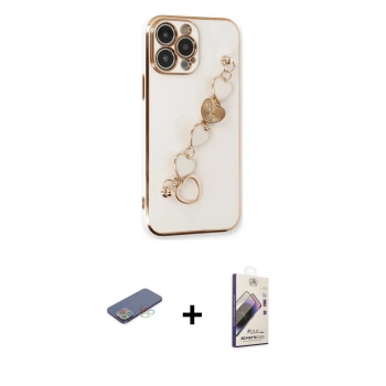 MARSİLYAN™- iPhone 13 Pro Max Kılıf Nova Işık Prime - Siyah Bilvis 3D Mat Cam Ekran Koruyucu + Renkli Kamera Lens Koruma Cam - MI