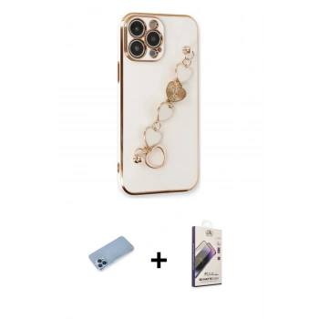 MARSİLYAN™- iPhone 13 Pro Max Kılıf Nova Işık Prime - Siyah Bilvis 3D Mat Cam Ekran Koruyucu + Shine Kamera Lens Koruma Cam - MI