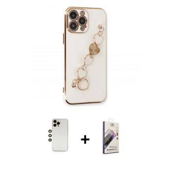 MARSİLYAN™- iPhone 13 Pro Max Kılıf Nova Işık Prime - Siyah Bilvis 3D Mat Cam Ekran Koruyucu + Shine Kamera Lens - GD