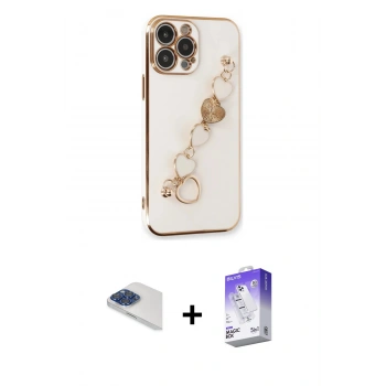 MARSİLYAN™- iPhone 13 Pro Max Kılıf Nova Işık Prime - Siyah Bilvis 5in1 3D Magic Cam Ekran Koruyucu + Pers Alüminyum Kamera Lens - LT