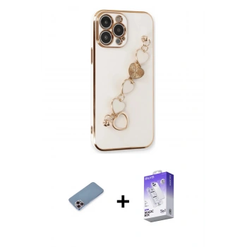 MARSİLYAN™- iPhone 13 Pro Max Kılıf Nova Işık Prime - Siyah Bilvis 5in1 3D Magic Cam Ekran Koruyucu + Shine Kamera Lens Koruma Cam - PE