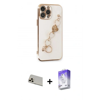 MARSİLYAN™- iPhone 13 Pro Max Kılıf Nova Işık Prime - Siyah Bilvis 5in1 3D Magic Cam Ekran Koruyucu + Rainbow Kamera Lens Koruma Cam - REGD