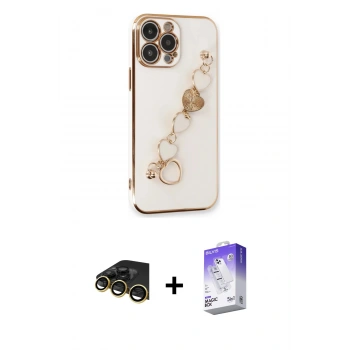 MARSİLYAN™- iPhone 13 Pro Max Kılıf Nova Işık Prime - Siyah Bilvis 5in1 3D Magic Cam Ekran Koruyucu + Raze Metal Kamera Lens - GD