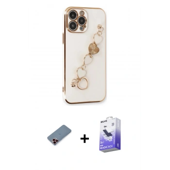 MARSİLYAN™- iPhone 13 Pro Max Kılıf Nova Işık Prime - Siyah Bilvis 5in1 5D Magic Hayalet Cam Ekran Koruyucu + Metal Kamera Lens Koruma Cam - KI