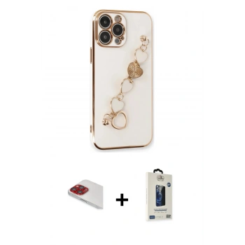 MARSİLYAN™- iPhone 13 Pro Max Kılıf Nova Işık Prime - Siyah Bilvis Hayalet Cam Ekran Koruyucu + Pers Alüminyum Kamera Lens - KI