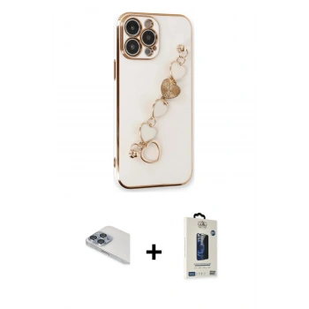 MARSİLYAN™- iPhone 13 Pro Max Kılıf Nova Işık Prime - Siyah Bilvis Hayalet Cam Ekran Koruyucu + Pers Alüminyum Kamera Lens - SABE