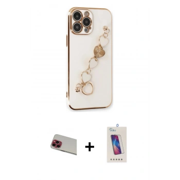 MARSİLYAN™- iPhone 13 Pro Max Kılıf Nova Işık Prime - Siyah Joko 5D Cam + Rainbow Kamera Lens Koruma Cam - KI