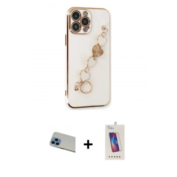 MARSİLYAN™- iPhone 13 Pro Max Kılıf Nova Işık Prime - Siyah Joko 5D Cam + Rainbow Kamera Lens Koruma Cam - MI