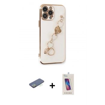 MARSİLYAN™- iPhone 13 Pro Max Kılıf Nova Işık Prime - Siyah Joko 5D Cam + Renkli Kamera Lens Koruma Cam - YL