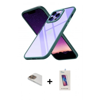 MARSİLYAN™- iPhone 13 Pro Max Kılıf Nova Işık Serisi - Siyah Joko 5D Cam + Pers Alüminyum Kamera Lens - GD