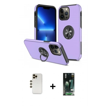 MARSİLYAN™- iPhone 13 Pro Max Kılıf Odak Form Prime - Şeffaf 360 Full Body Arka Koruyucu + Shine Kamera Lens - GD