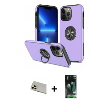 MARSİLYAN™- iPhone 13 Pro Max Kılıf Odak Form Prime - Şeffaf 360 Full Body Arka Koruyucu + Rainbow Kamera Lens Koruma Cam - REGD