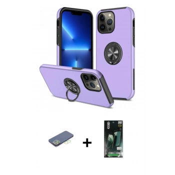 MARSİLYAN™- iPhone 13 Pro Max Kılıf Odak Form Prime - Şeffaf 360 Full Body Arka Koruyucu + Renkli Kamera Lens Koruma Cam - YL