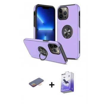 MARSİLYAN™- iPhone 13 Pro Max Kılıf Odak Form Prime - Siyah Bilvis 5in1 5D Magic Hayalet Cam Ekran Koruyucu + Renkli Kamera Lens Koruma Cam - TU